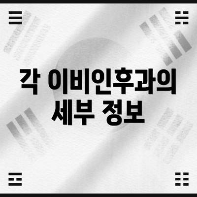 각 이비인후과의 세부 정보