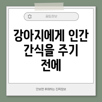강아지에게 인간 간식을 주기 전에