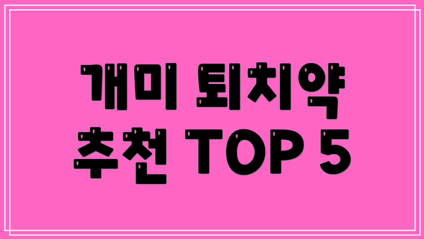 개미 퇴치약 추천 TOP 5