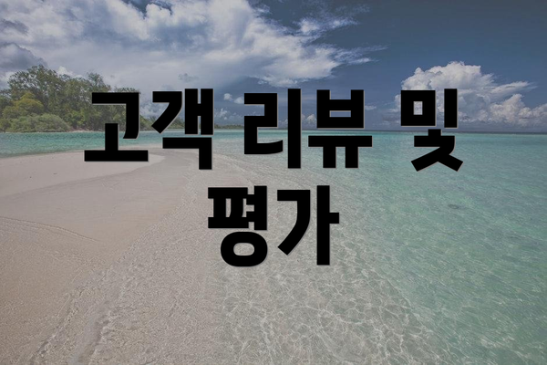 고객 리뷰 및 평가