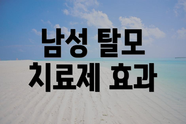 남성 탈모 치료제 효과
