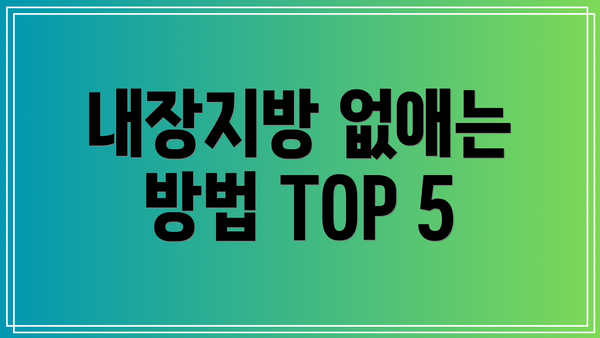 내장지방 없애는 방법 TOP 5