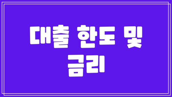 대출 한도 및 금리