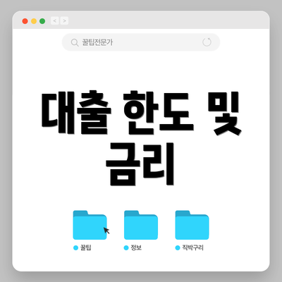 대출 한도 및 금리