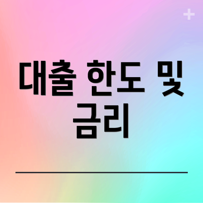 대출 한도 및 금리