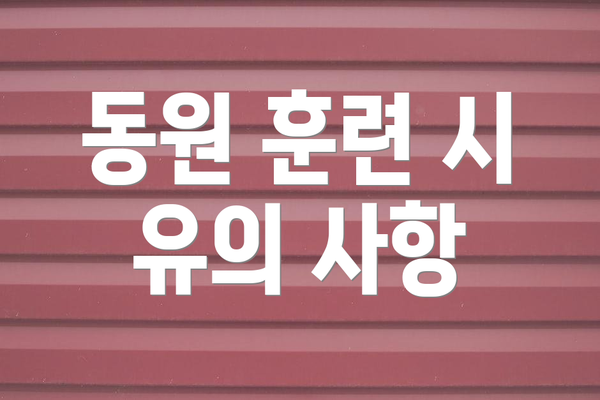 동원 훈련 시 유의 사항