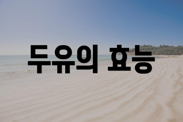 두유의 효능