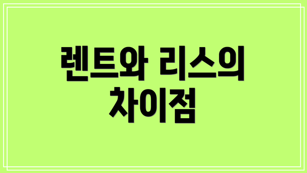 렌트와 리스의 차이점