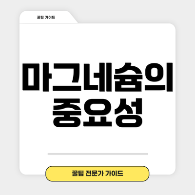 마그네슘의 중요성