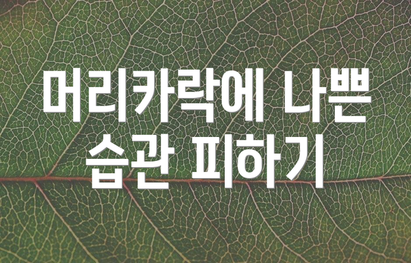 머리카락에 나쁜 습관 피하기