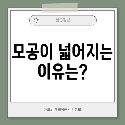 모공이 넓어지는 이유는?