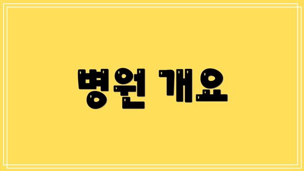 병원 개요