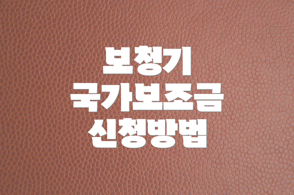 보청기 국가보조금 신청방법
