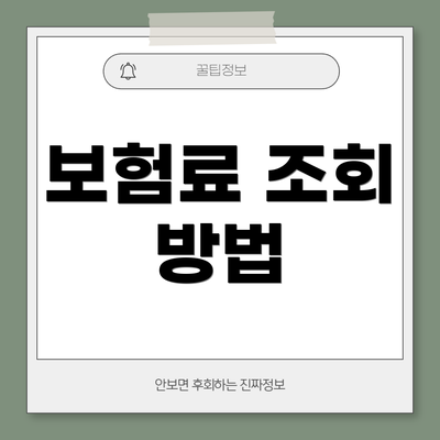 보험료 조회 방법