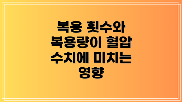 복용 횟수와 복용량이 혈압 수치에 미치는 영향