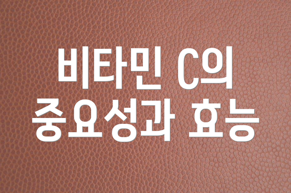 비타민 C의 중요성과 효능
