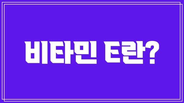 비타민 E란?
