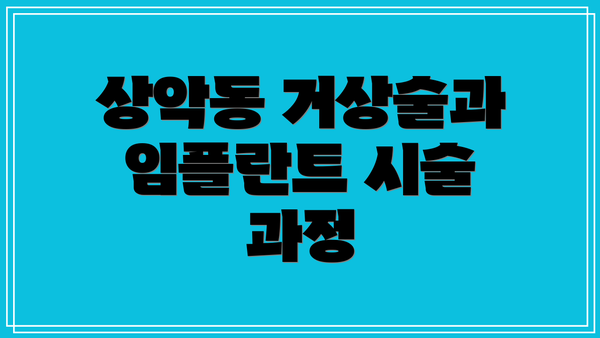상악동 거상술과 임플란트 시술 과정