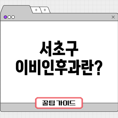 서초구 이비인후과란?