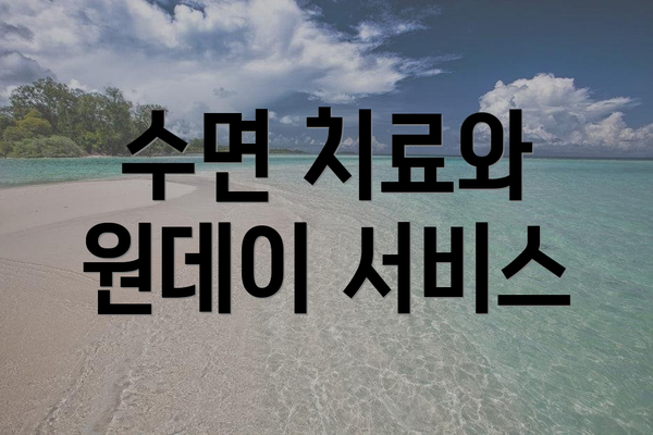 수면 치료와 원데이 서비스