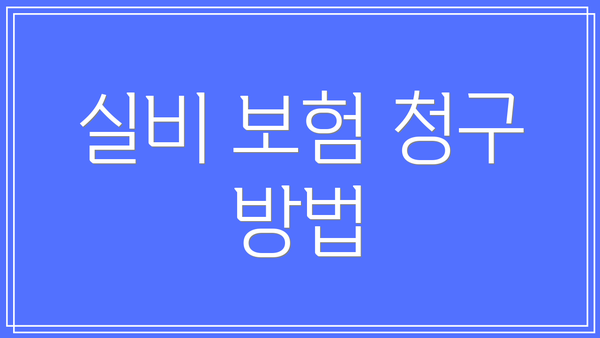 실비 보험 청구 방법