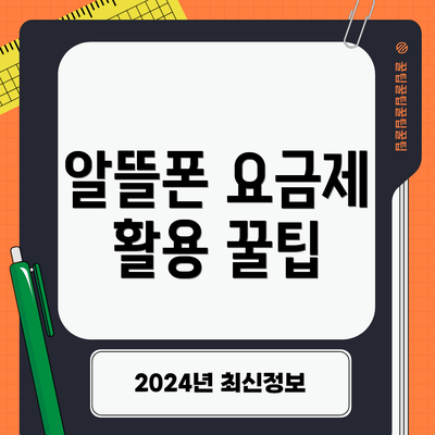 알뜰폰 요금제 활용 꿀팁