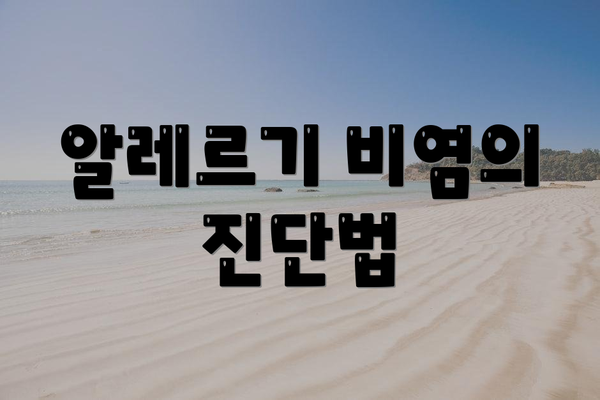 알레르기 비염의 진단법