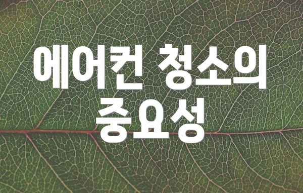 에어컨 청소의 중요성