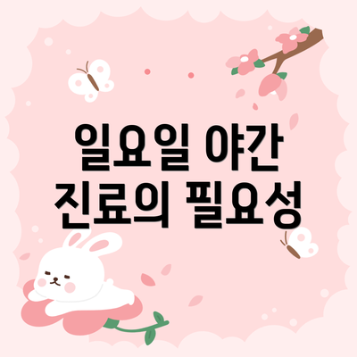 일요일 야간 진료의 필요성