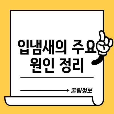 입냄새의 주요 원인 정리
