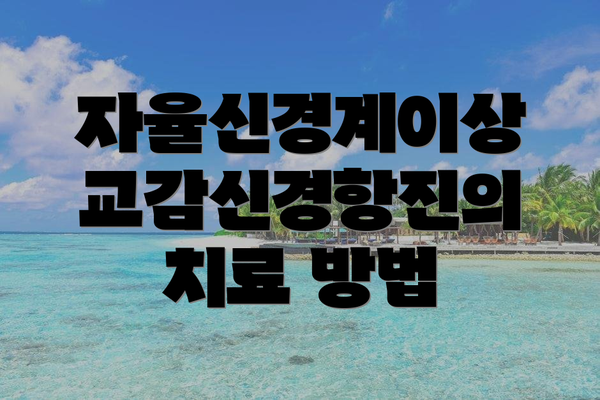 자율신경계이상 교감신경항진의 치료 방법