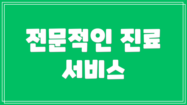 전문적인 진료 서비스