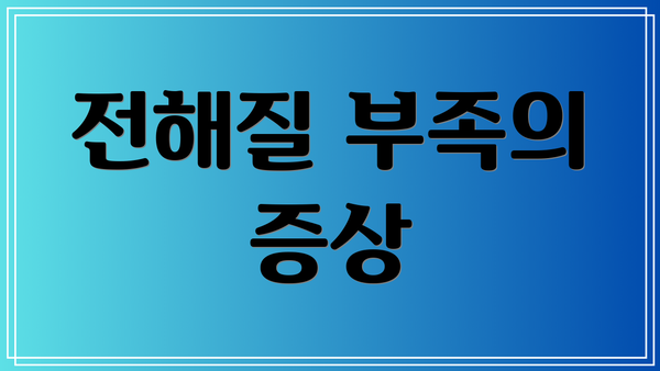 전해질 부족의 증상