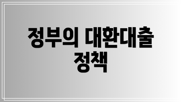 정부의 대환대출 정책