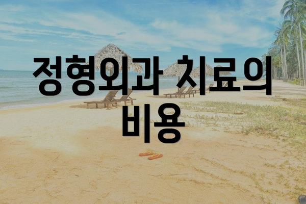 정형외과 치료의 비용