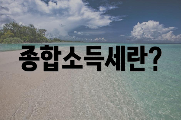 종합소득세란?