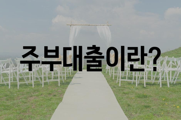 주부대출이란?