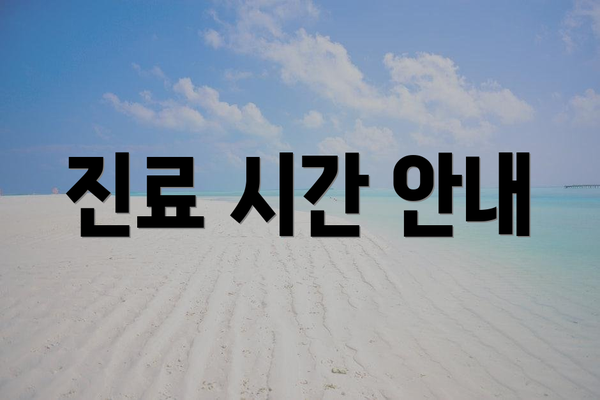 진료 시간 안내