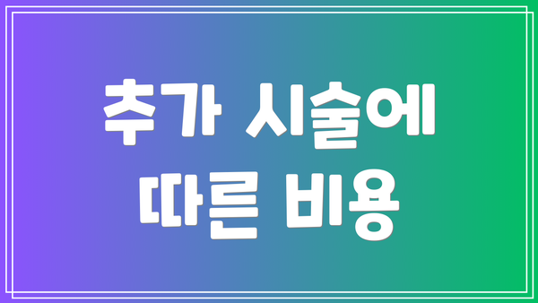 추가 시술에 따른 비용