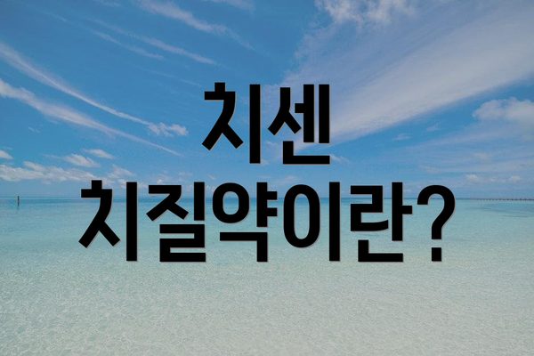 치센 치질약이란?