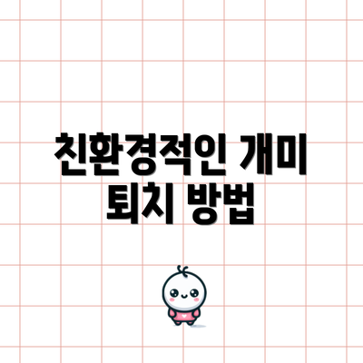친환경적인 개미 퇴치 방법