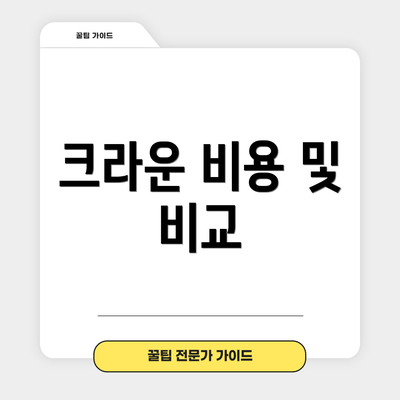 크라운 비용 및 비교