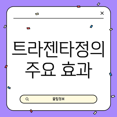 트라젠타정의 주요 효과
