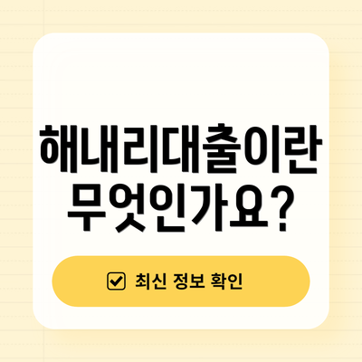 해내리대출이란 무엇인가요?