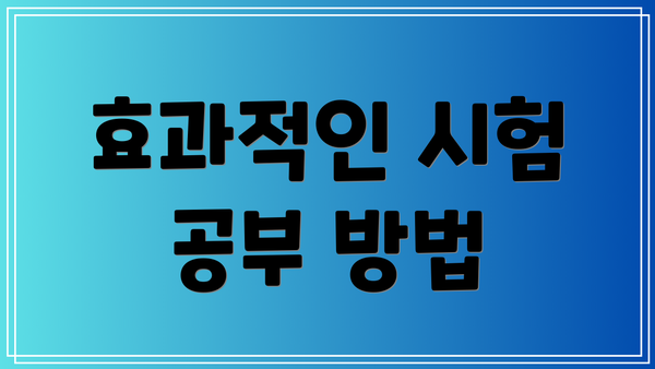 효과적인 시험 공부 방법