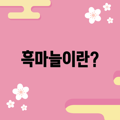 흑마늘이란?