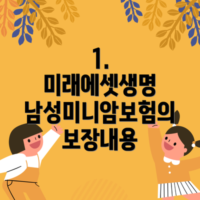 1. 미래에셋생명 남성미니암보험의 보장내용