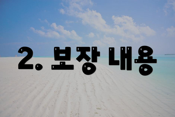 2. 보장 내용