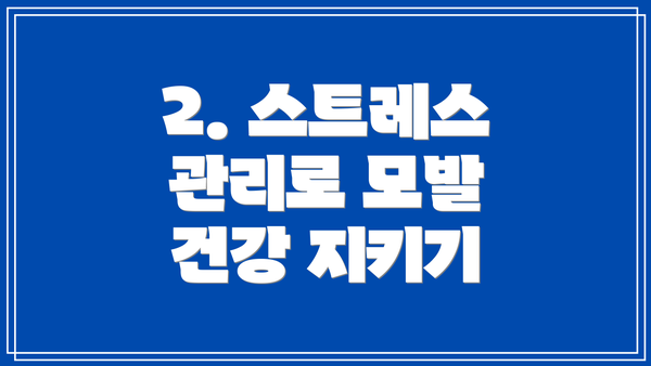 2. 스트레스 관리로 모발 건강 지키기