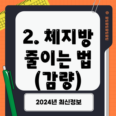 2. 체지방 줄이는 법 (감량)